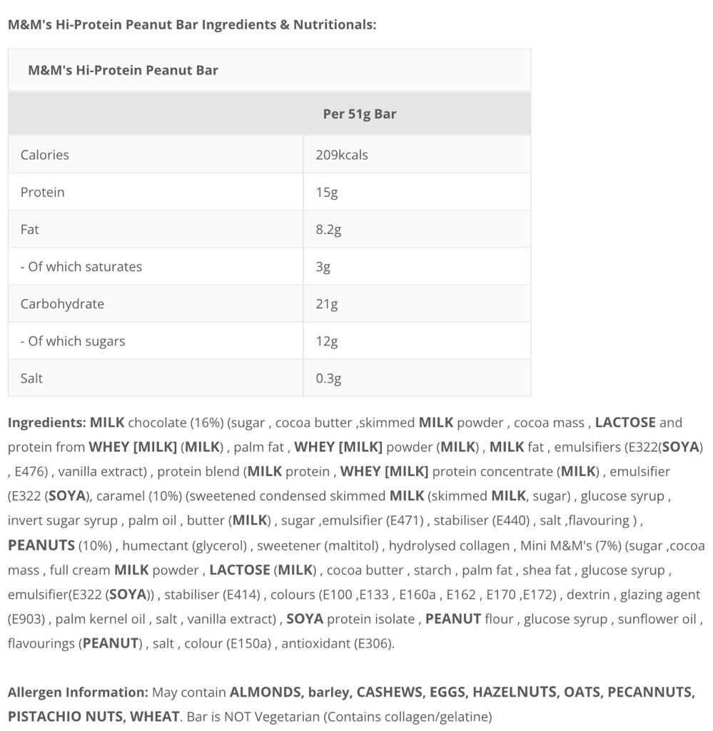 M&M Protein Bar - 12x51gr