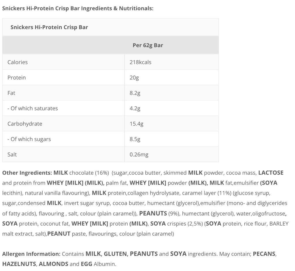 Snickers Protein Crisp Bar (12x55g)