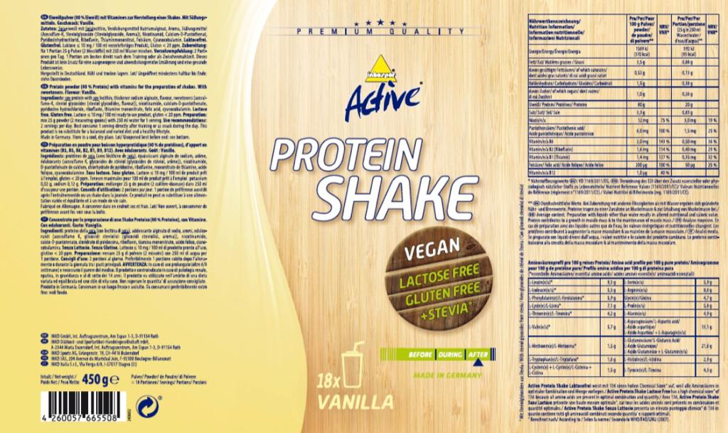 Vegan Protein Shake lactose-free (450g)