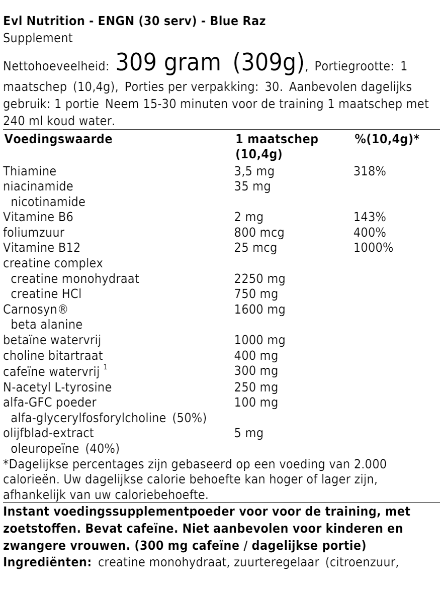 EVL Nutrition - ENGN (30 serv)