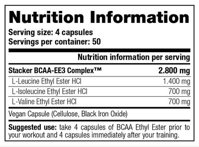 Stacker2 BCAA Ethyl Ester - 198 caps