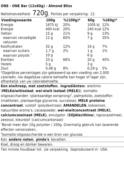 ONE protein bar (12x60g)