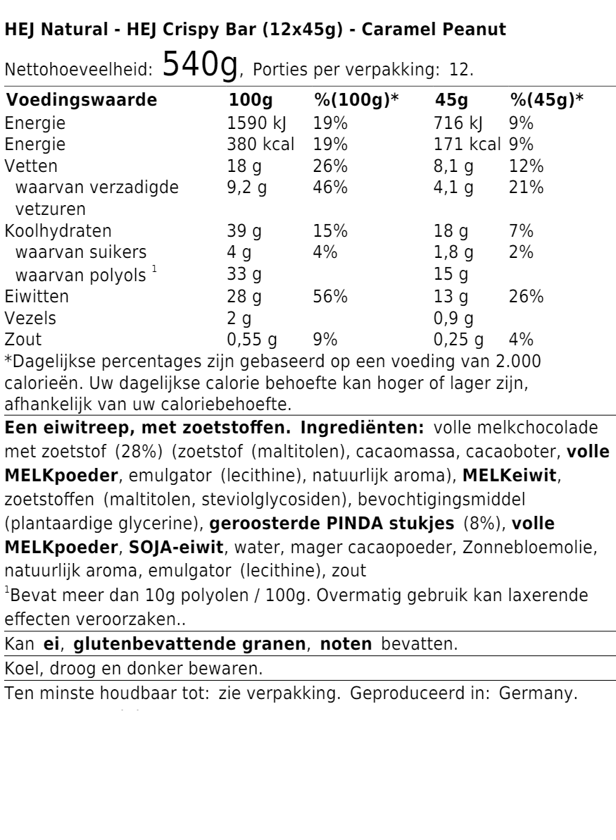 HEJ Crispy Bar (12x45g)