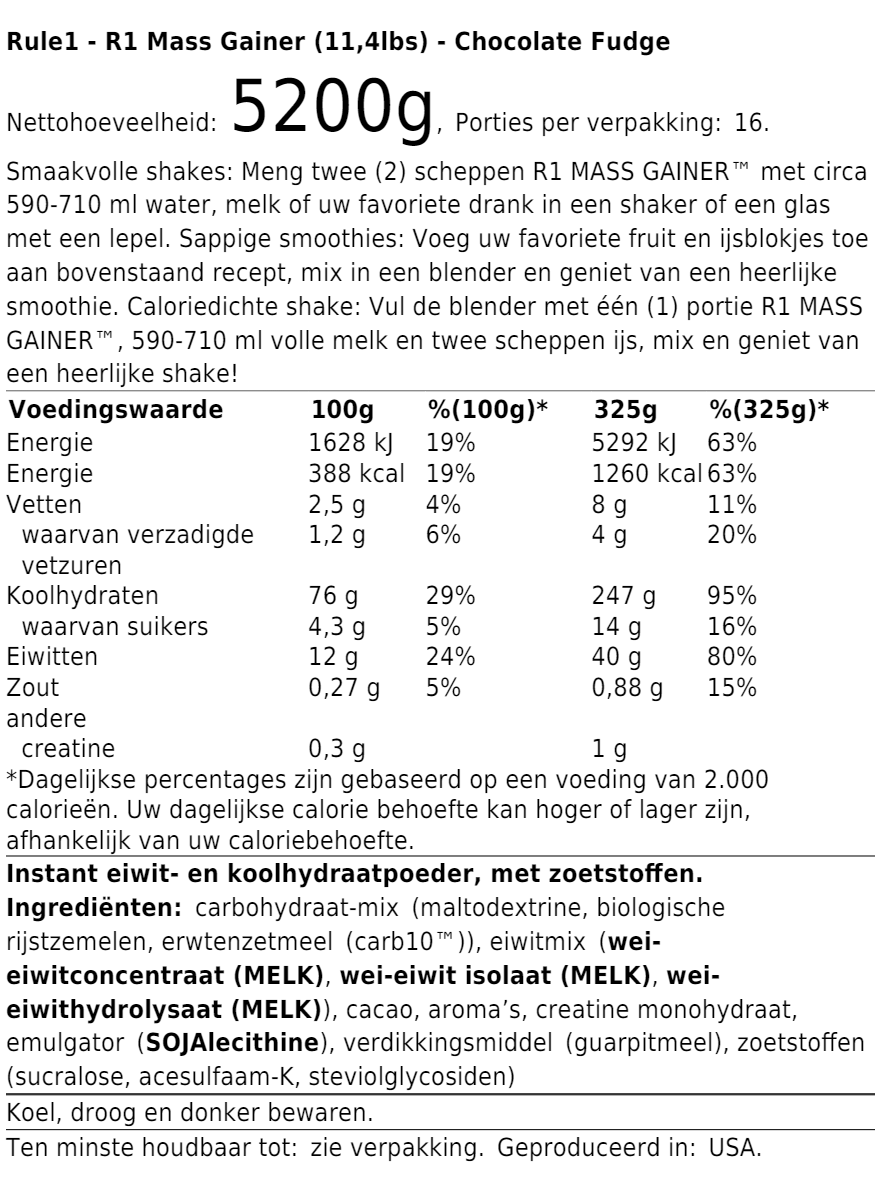 R1 Mass Gainer (11,4lbs)