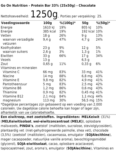 Protein Bar 33% (25x50g)