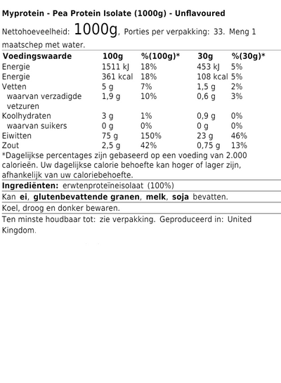 Pea Protein Isolate (1000g)