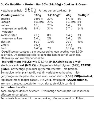 Protein Bar 50% (24x40g)