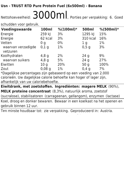 TRUST RTD Pure Protein Fuel (6x500ml)