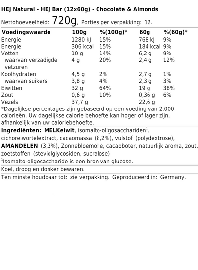 HEJ Protein Bar (12x60g)