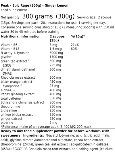 Peak - Epic Rage (300g)