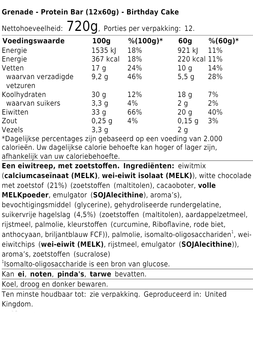 Protein Bar (12x60g)