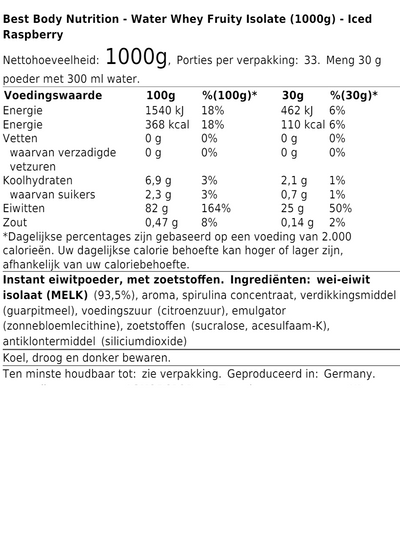 Water Whey Fruity Isolate (1000g)